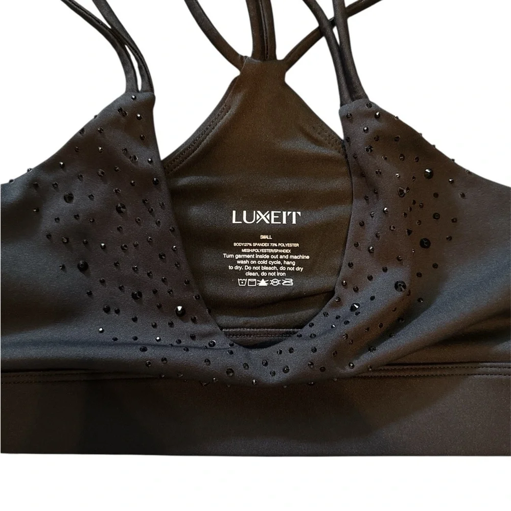 LUXEIT Black Strappy sports bra. - Picture 5 of 7